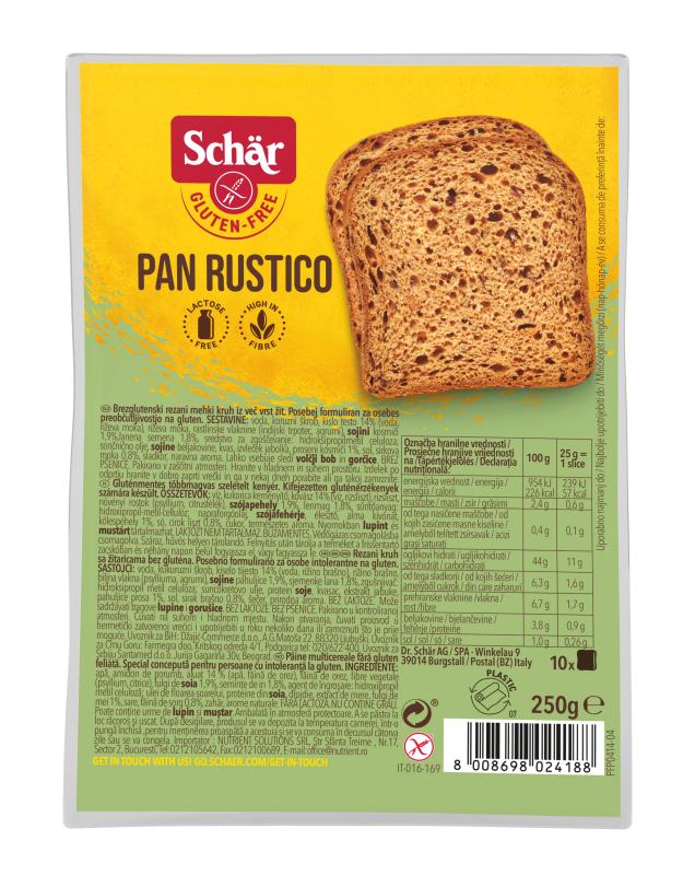 Schär PAN RUSTICO – raikyta duona be glitimo, 250 g