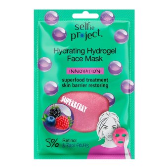 SELFIE PROJECT hidrogelinė kaukė veidui drėkinamoji Superberry, 1 vnt