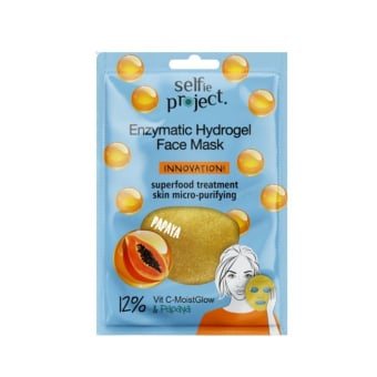 SELFIE PROJECT hidrogelinė kaukė veidui enziminė Papaya, 1 vnt