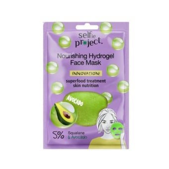 SELFIE PROJECT, hidrogelinė kaukė veidui maitinamoji Avocado, 1 vnt