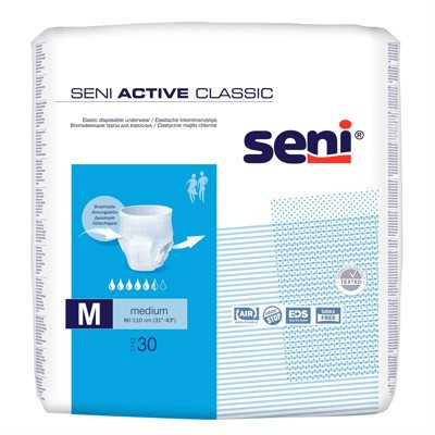SENI ACTIVE CLASSIC M, sauskelnės-kelnaitės, 30 vnt