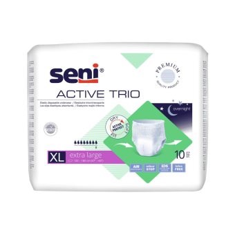 SENI ACTIVE sauskelnės-kelnaitės TRIO EXTRA LARGE, 10 vnt