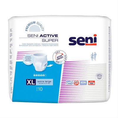 SENI ACTIVE SUPER EXTRA LARGE, sauskelnės-kelnaitės, 10 vnt