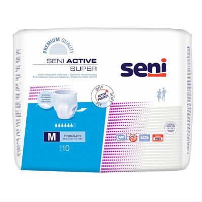 SENI ACTIVE SUPER MEDIUM, sauskelnės-kelnaitės, 10 vnt
