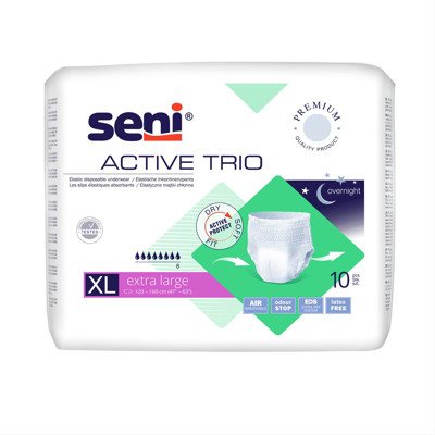 SENI ACTIVE TRIO EXTRA LARGE, Sauskelnės-kelnaitės, 10 vnt