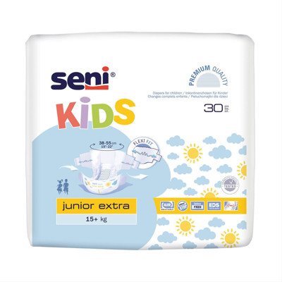 SENI KIDS JUNIOR EXTRA, 15+ kg, anatominės sauskelnės, 30 vnt