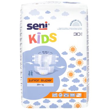 SENI Kids Junior Super 20+kg (40-) sauskelnės vaikams N30, 60 cm