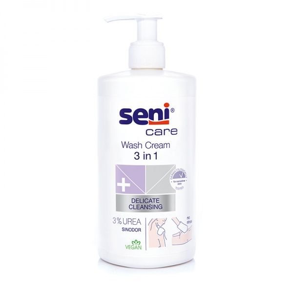 SENI kūno valymo be vandens kremas su 3% šlapalo 3IN1 CARE, 500 ml