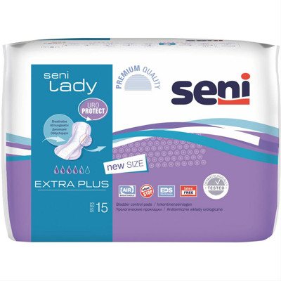 SENI LADY EXTRA PLUS URO PROTECT, įklotai, 15 vnt