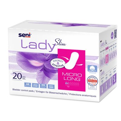 SENI LADY SLIM Micro Long urologiniai įklotai moterims, 20 vnt