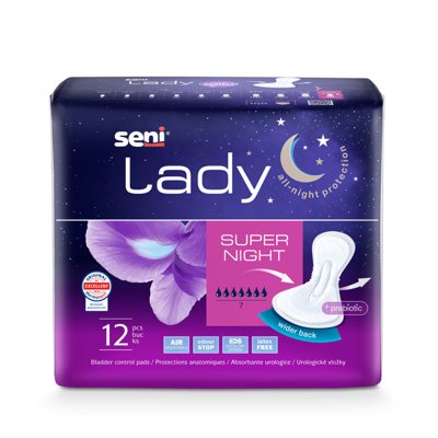 SENI LADY SUPER NIGHT, įklotai, 12 vnt