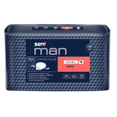 SENI MAN EXTRA LEVEL 4, įklotai vyrams, 15 vnt