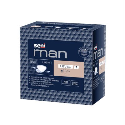 SENI MAN LIGHT LEVEL 1, įklotai vyrams, 15 vnt