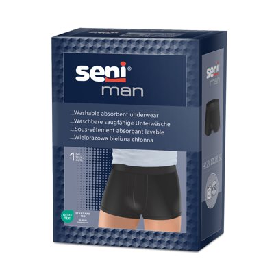 SENI MAN skalbiamos, sugeriančios kelnaitės vyrams, L, juodos, 1 vnt