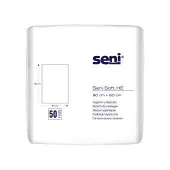 SENI SOFT HE vienkartinės paklodės, 50 vnt., 60 x 90 cm