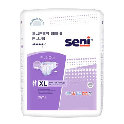 SENI SUPER PLUS EXTRA LARGE, sauskelnės suaugusiems, 30 vnt