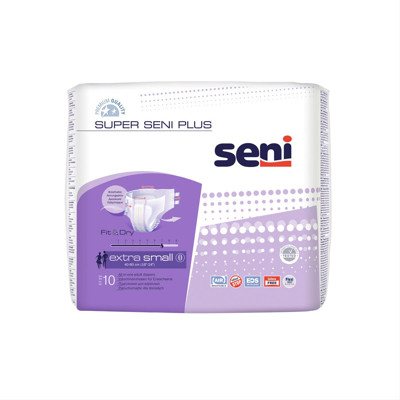 SENI SUPER PLUS EXTRA SMALL, sauskelnės suaugusiems, 10 vnt