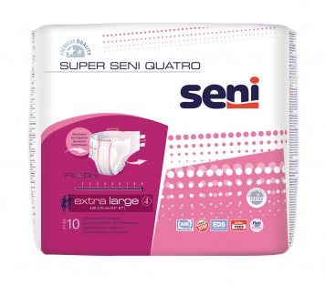 SENI Super Quatro EXTRA LARGE (premium) sauskelnės suaugusiems N10