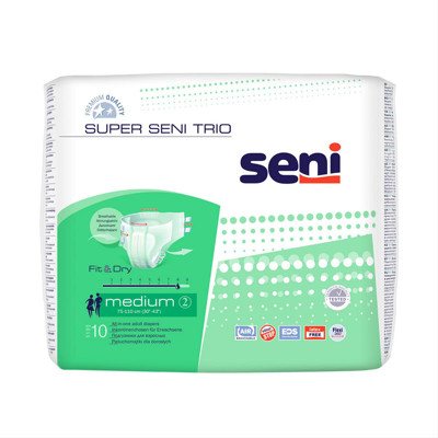 SENI SUPER TRIO MEDIUM, sauskelnės suaugusiems, 10 vnt