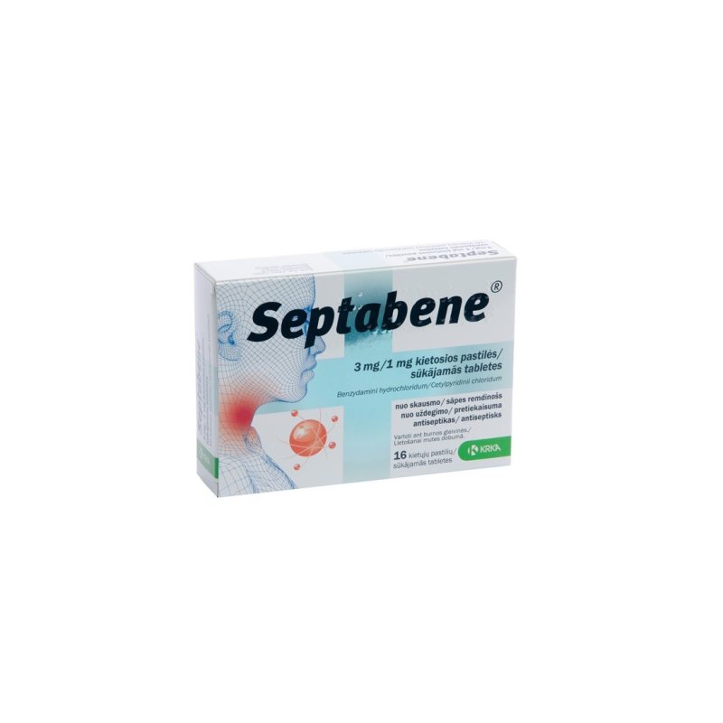 SEPTABENE 3mg+1mg eukaliptų sk. kiet. past. N16