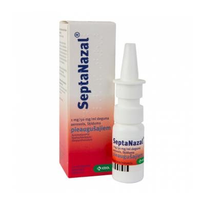 Septanazal 1 mg/50 mg/ml nosies purškalas, 10 ml