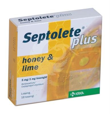 SEPTOLETE PLUS HONEY AND LIME 5MG/1MG TBL N18 (KRKA)