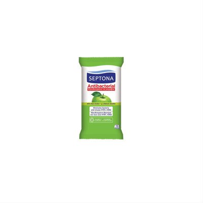 SEPTONA GREEN APPLE, antibakterinės drėgnos servetėlės, 15 vnt