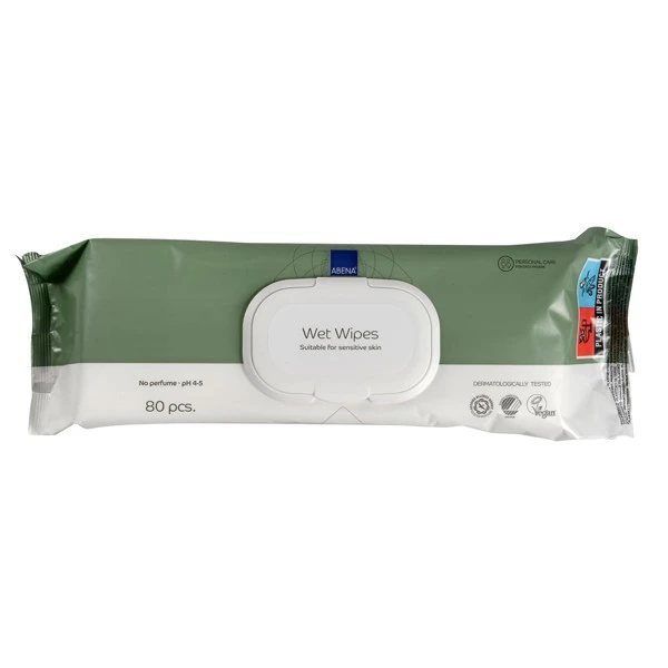 Servetėlės drėgn. ABENA N80 (su dangt.), 80 vnt