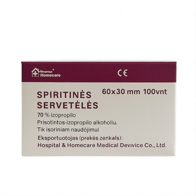 Servetėlės spirituotos odai valyti, sterilios, 100vnt., 60 x 30 mm