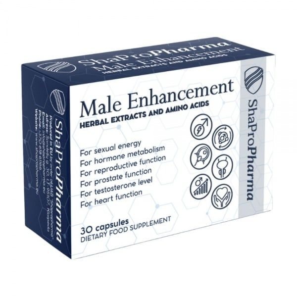 SHAPROPHARMA maisto papildas MALE ENHANCEMENT, 30 kaps.