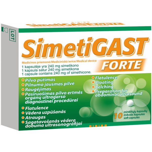 SIMETIGAST FORTE 240 mg, 10 kaps.