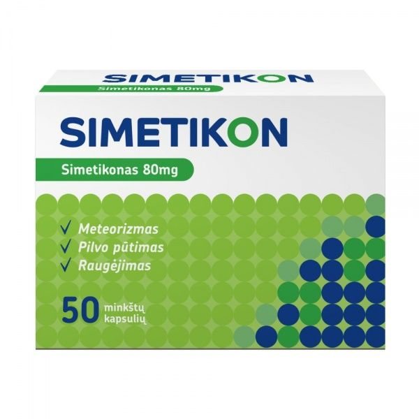 SIMETIKON 80 mg minkštos kapsulės, 50 kaps.