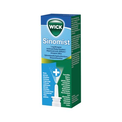 Sinomist 1 mg/50 mg/ml nosies purškalas (tirpalas), 10 ml