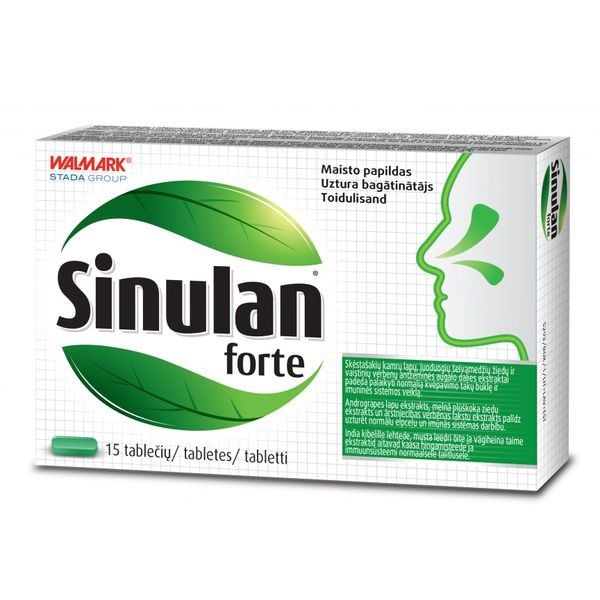SINULAN maisto papildas FORTE, 15 kaps.