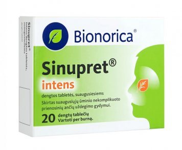SINUPRET Intens 160 mg dengtos tabletės N20