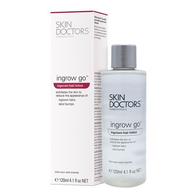 Skin Doctors, Ingrow Go, losjonas nuo plaukų įaugimo ir bėrimo po skutimosi, 120 ml