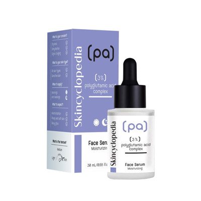 Skincyclopedia drėkinamasis veido serumas su 3% poliglutamo rūgšties kompleksu, 30 ml