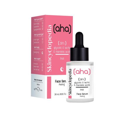 Skincyclopedia naktinis veido serumas su 20% AHA + PHA rūgščių kompleksu, 30 ml