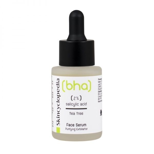 SKINCYCLOPEDIA veido serumas su 2% salicilo rūgštim ir arbatmedžių aliejumi, 30 ml