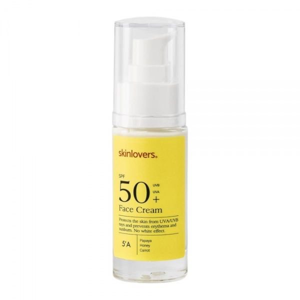 SKINLOVERS apsauginis veido kremas 5'A SPF50+, 30 ml