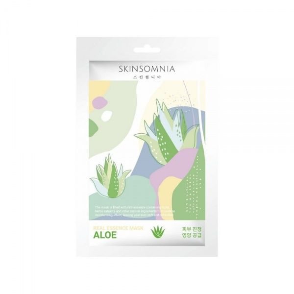 SKINSOMNIA lakštinė veido kaukė su alavijų ekstraktu ALOE REAL ESSENCE, 1 vnt