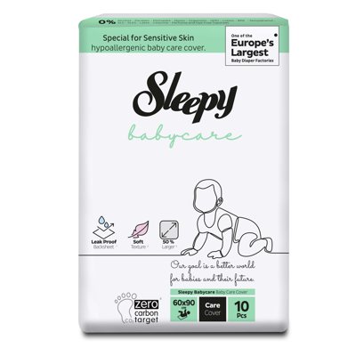 Sleepy “Baby care” vienkartiniai paklotėliai, 90x60 cm, 10 vnt