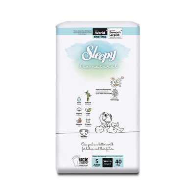SLEEPY “Bio Natural” sauskelnės, 5 Junior (11- / 40 Vnt.), 18 kg