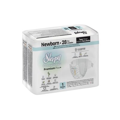 SLEEPY “Bio Natural” sauskelnės, NEWBORN (2-. / 28 vnt.), 5 kg