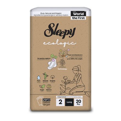 Sleepy “Ecologic” higieniniai paketai, 2 dydžio "Long", 20 vnt