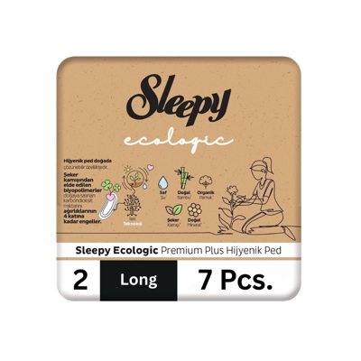 Sleepy “Ecologic” higieniniai paketai, 2 dydžio "Long", 7 vnt