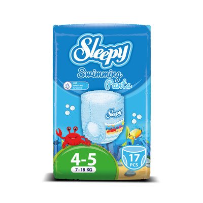 Sleepy MAUDYMOSI sauskelnės-kelnaitės, Dydis 4-5 (7-), 17 vnt., 18 kg