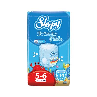 Sleepy MAUDYMOSI sauskelnės-kelnaitės, Dydis 5-6 (11-), 14 vnt., 25 kg