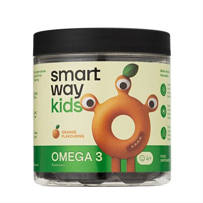SMART WAY KIDS OMEGA-3, apelsinų skonio guminukai, 60 vnt