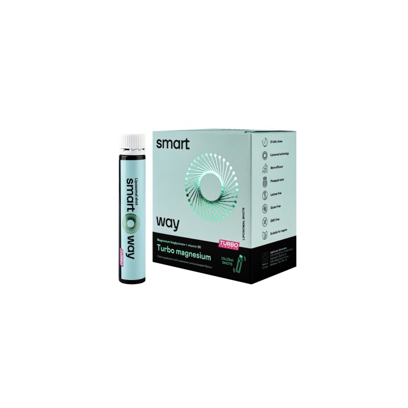 SMART WAY Magnesium liposom. 525mg +B6 Turbo Shots N15, 25 ml